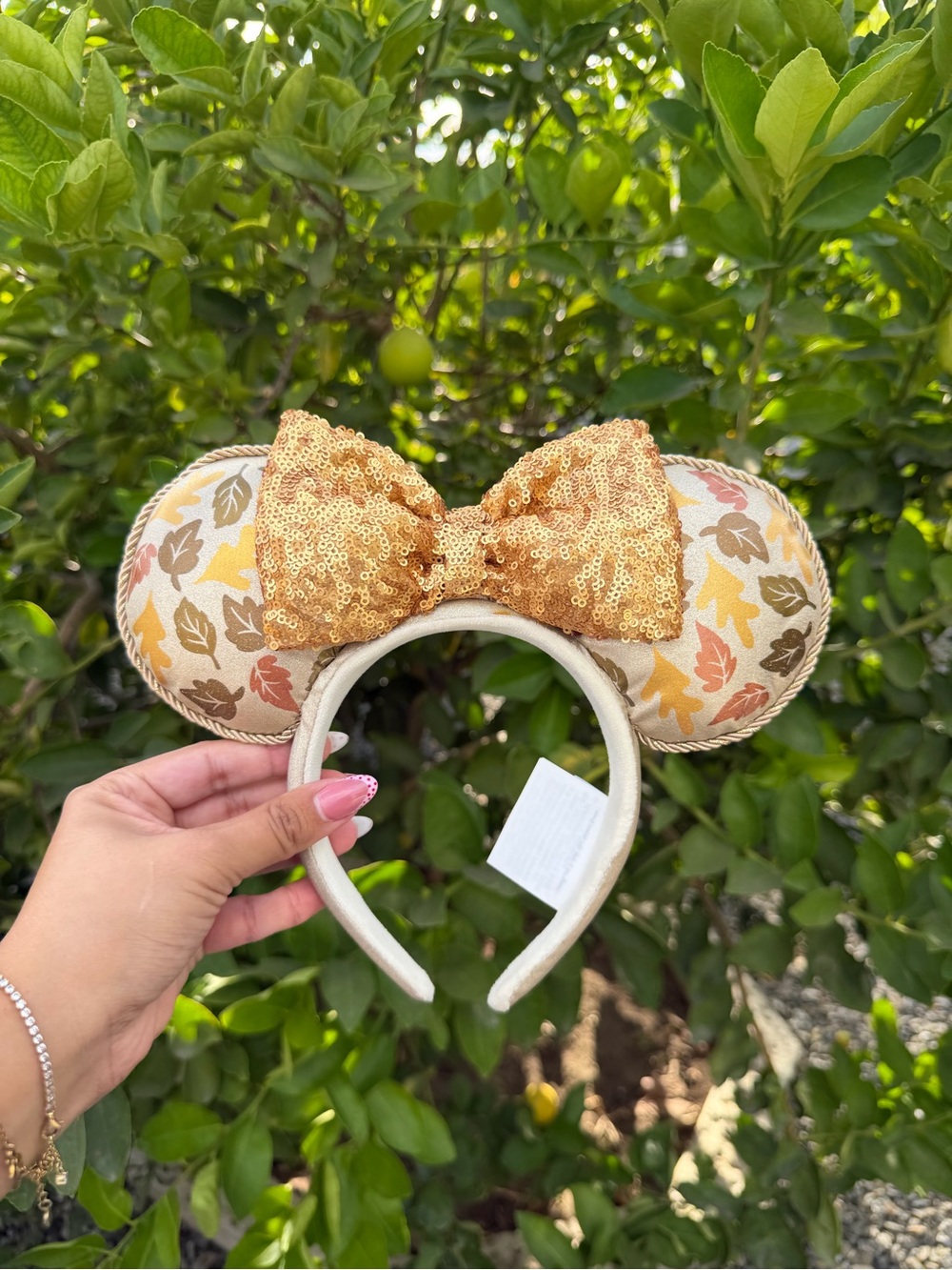 Autumn Leaf Sequin Bow Minnie Ears